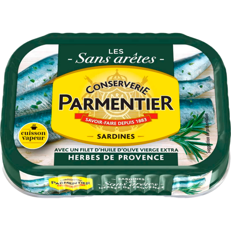 PARMENTIER SARDINES VAPEUR HERBES DE PROVENCE 95G