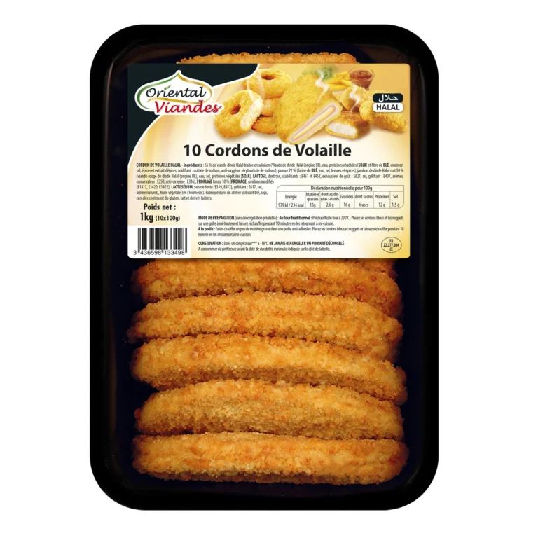 CORDON BLEU DE DINDE CUIT HALAL 1 KG