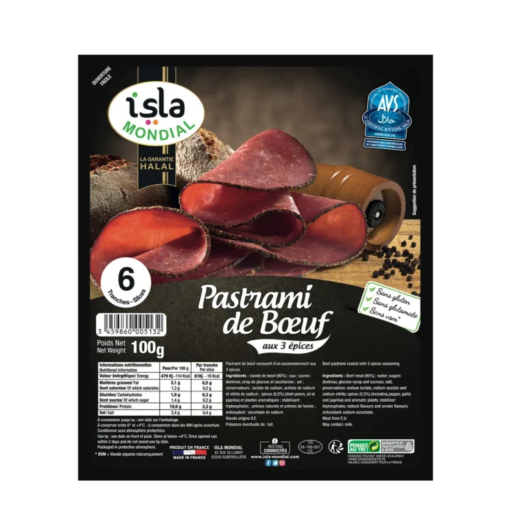 ISLA MONDIAL PASTRAMI DE BŒUF AUX 3 EPICES 100G