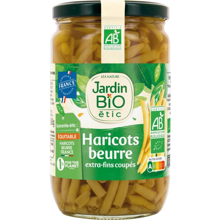 JARDIN BIO HARICOTS VERTS BEURRE EXTRA FINS 360G