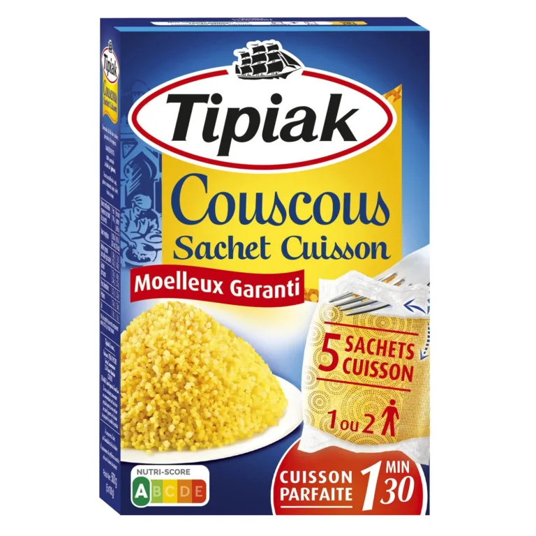 TIPIAK COUSCOUS SACHET CUISSON MOYEN  5 X 100 G