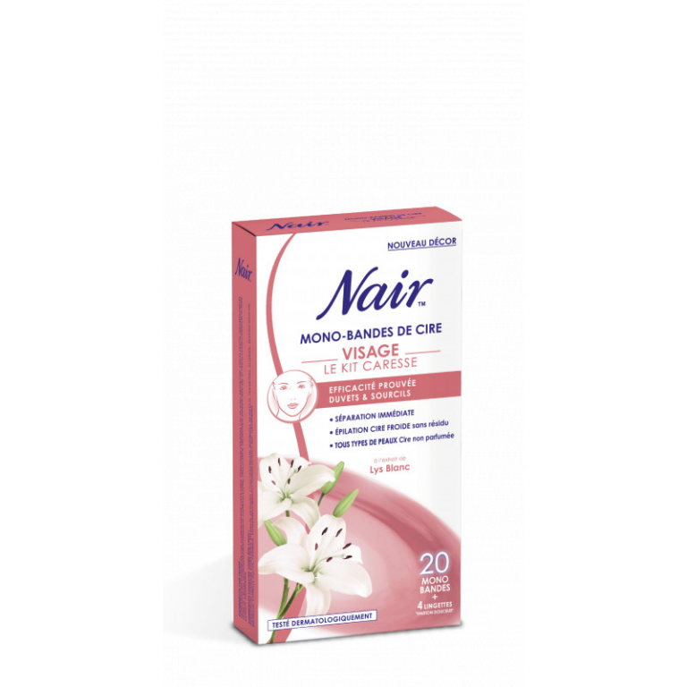 NAIR BANDE CIRE FROIDE VISAGE 20U