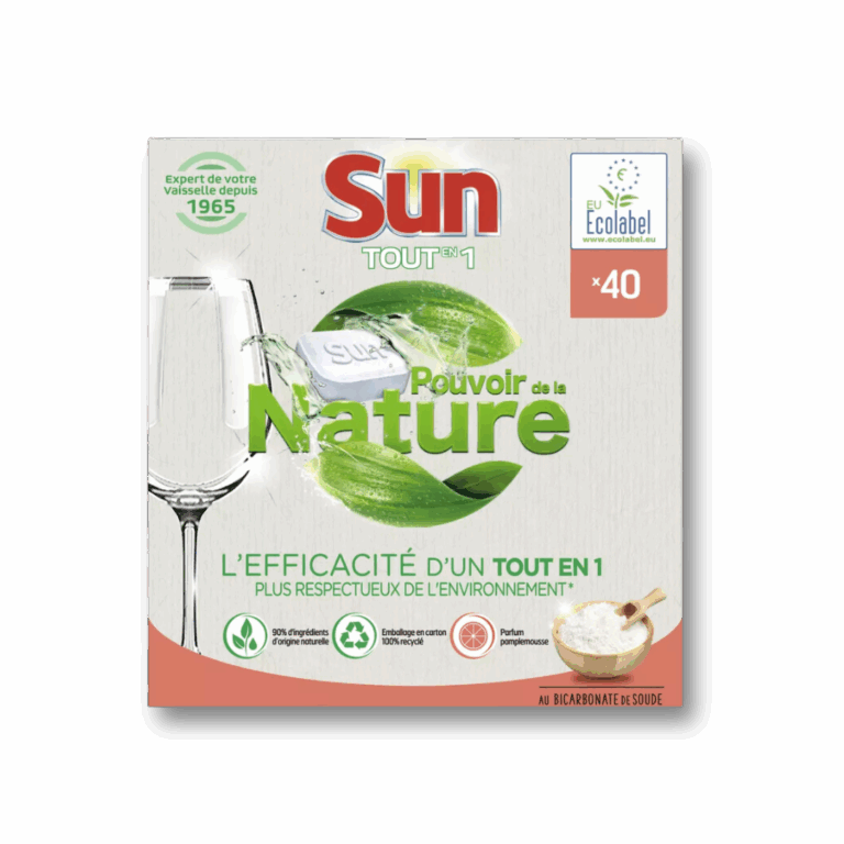 SUN LAVAGE VAISSELLE TOUT EN 1 NATURE X40