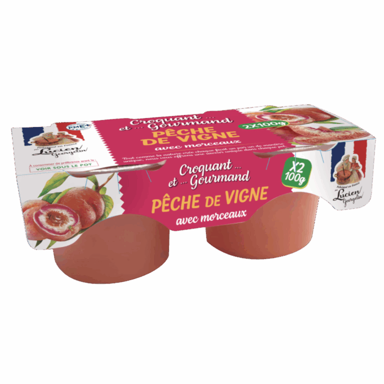 LUCIEN GEORGELIN COMPOTE POMME & PÊCHE DE VIGNE 2X100G