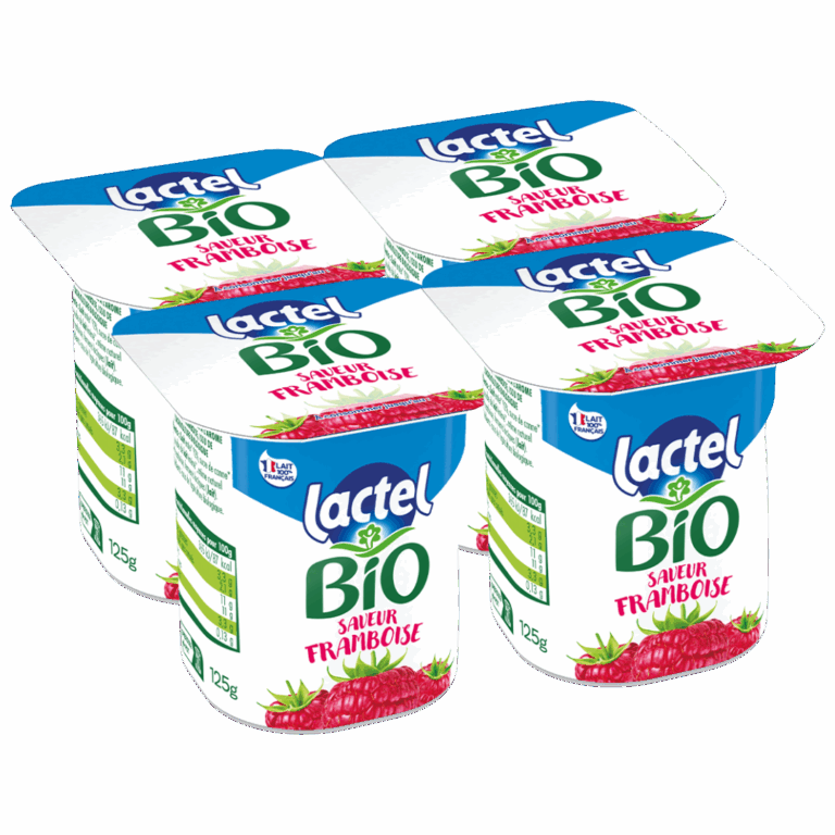 LACTEL YAOURT BIO FRAMBOISE 4X125G