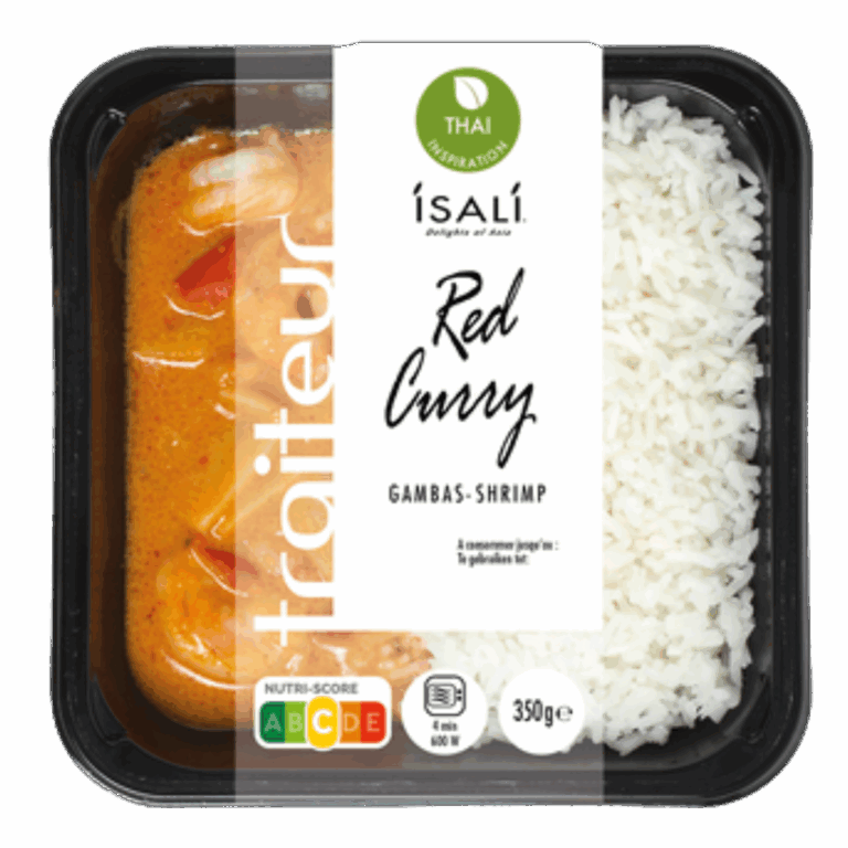 ISALI GAMBAS CURRY ROUGE ET RIZ 350G