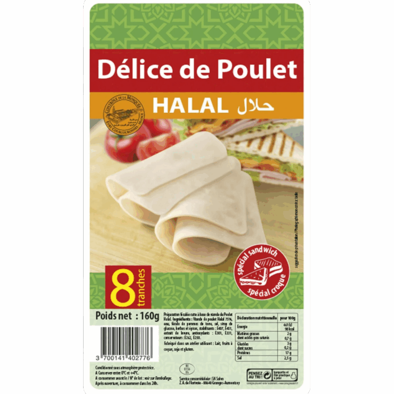 DÉLICE DE POULET  8 TRANCHES 160G