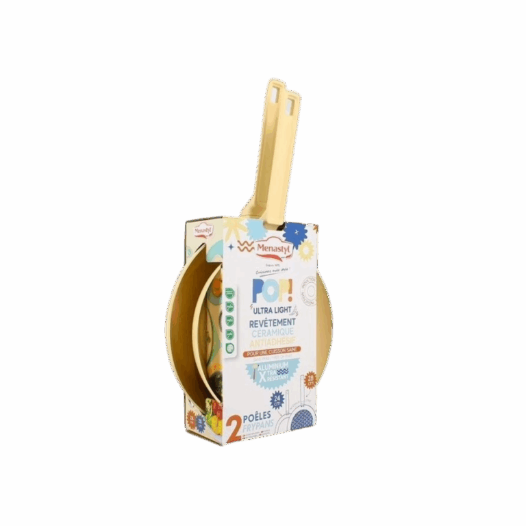 MENASTYL LOT 2 POÊLES CÉRAMIQUE 24/28CM