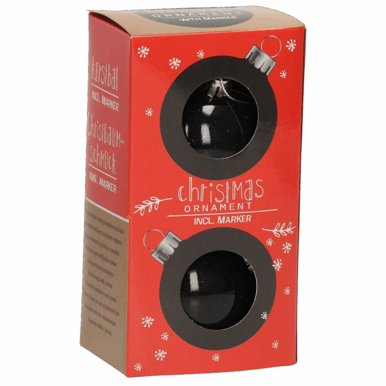   BOULES DE NOËL ARDOISE 2U + CRAIE