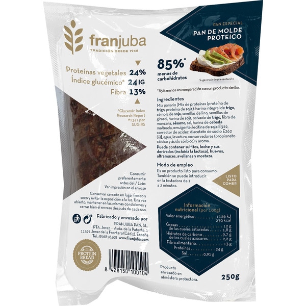 FRANJUBA PAIN PROTÉINÉ 250G