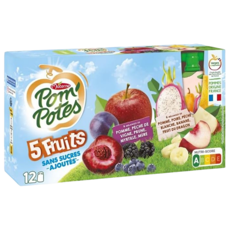 MATERNE POMPOTES 5 FRUITS PECHE DE VIGNE 12X90G