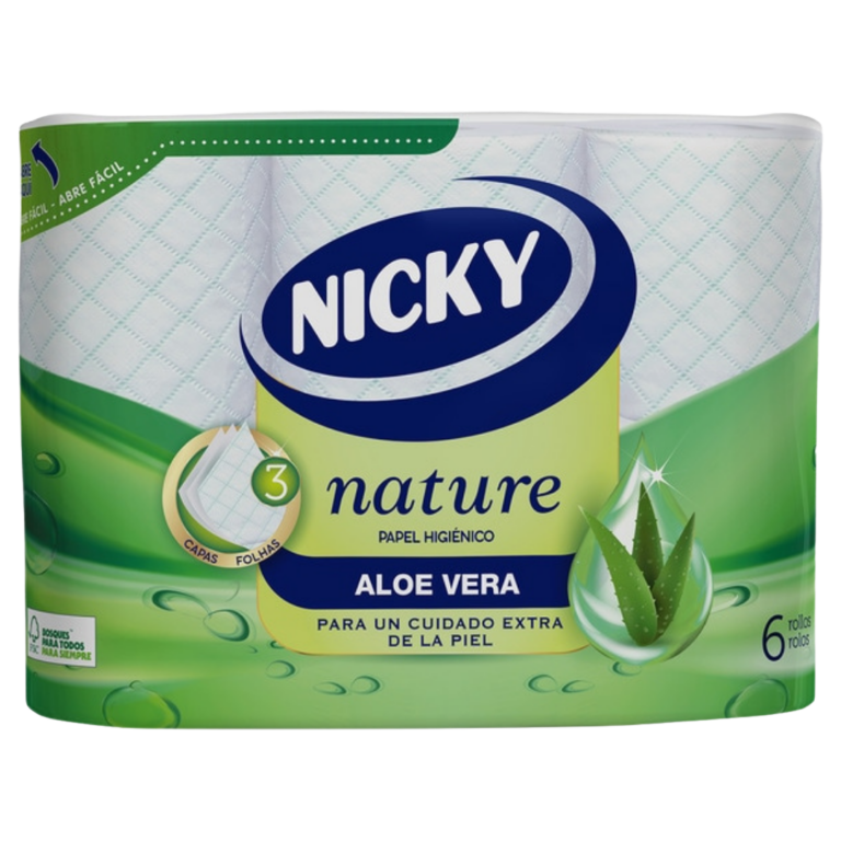 NICKY PAPIER TOILETTE NATURE ALOE 6R 3C
