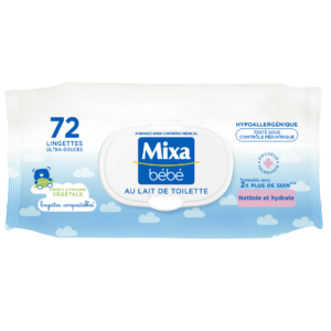 MIXA BEBE LINGETTES LAIT TOILETTE 72U