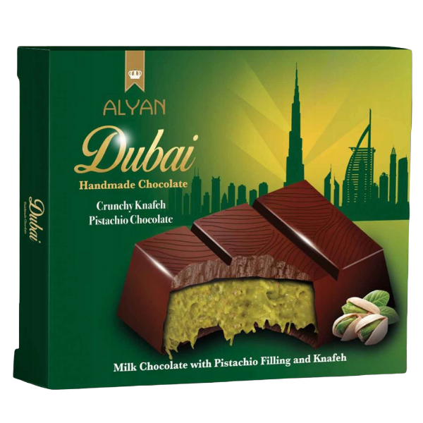 ALYAN CHOCOLATE DUBAI CON LECHE RELLENO DE PISTACHO 100G