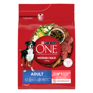 PURINA ONE CÃO ADULTO MÉDIO/MAXI VACA E ARROZ 2,5KG