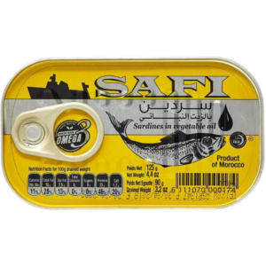 SAFI SARDINES A L'HUILE DE TOURNESOL 90G