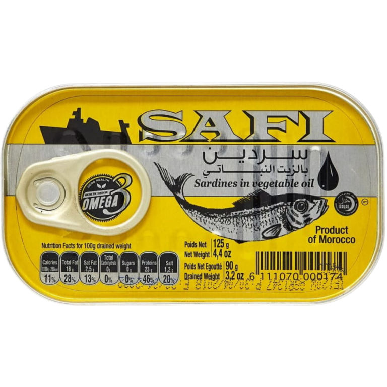 SAFI SARDINES A L'HUILE DE TOURNESOL 90G
