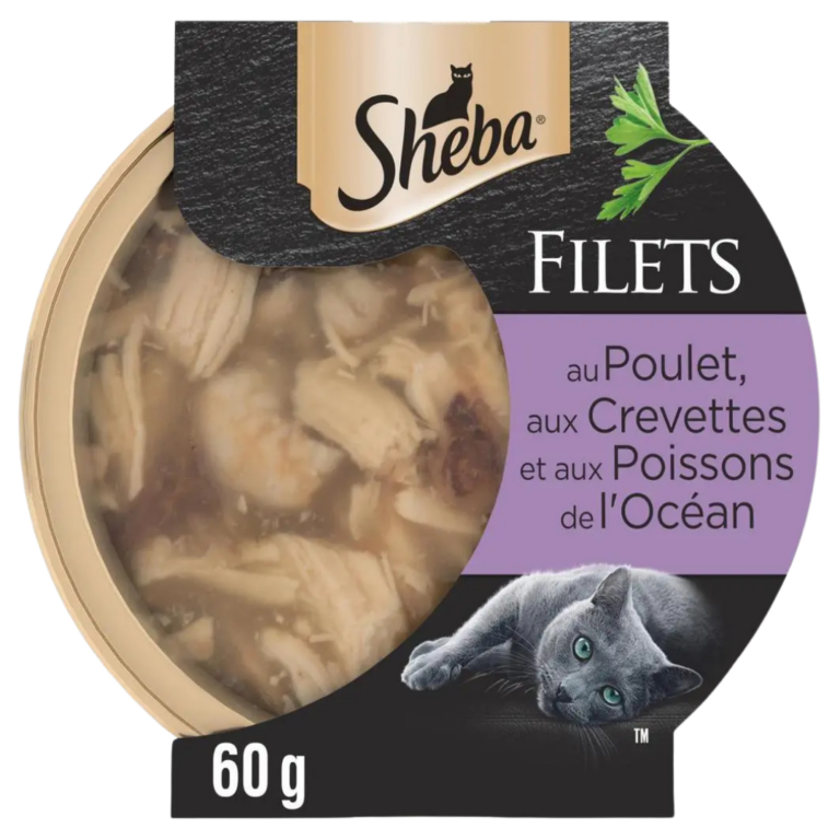 SHEBA FILETS POULET ET CREVETTE 60G