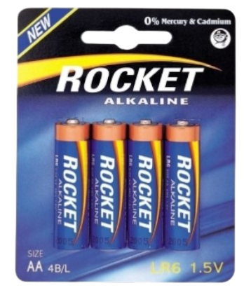 ROCKET ALCALINA AA R6 PACK 4 UNIDADES