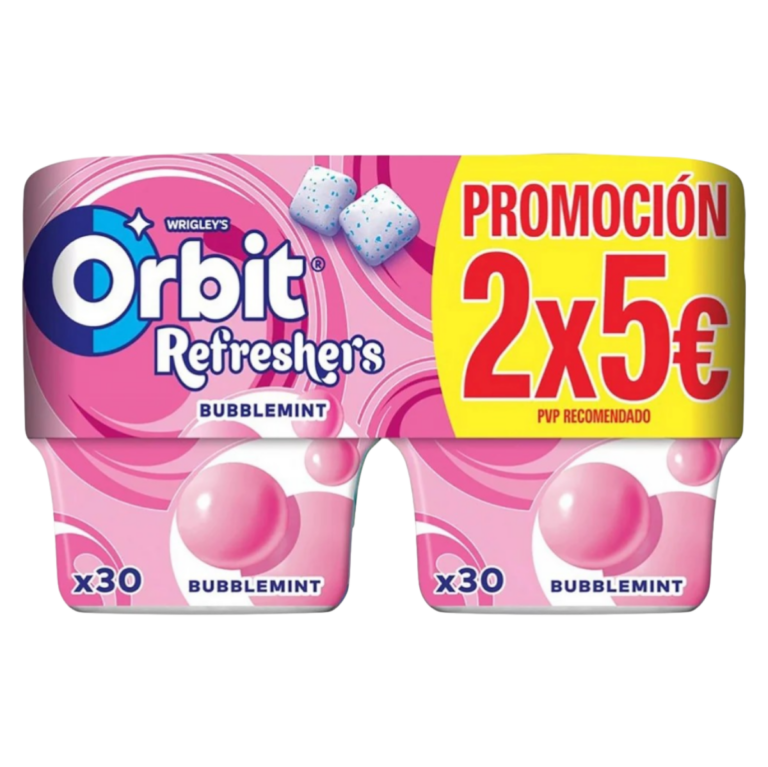 ORBIT REFRESHERS BUBBLEGUM DUPLO 2X67G
