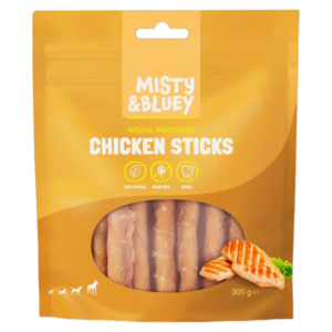 MISTY & BLUEY SNACK ADULTE BÂTONNETS DE POULET 300G