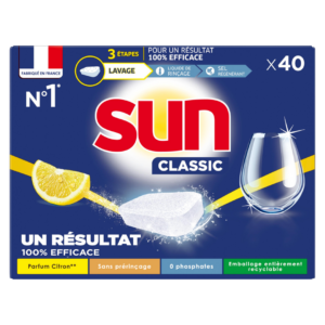 SUN VAISSELLE CLASSIQUE CITRON 40 CAPS