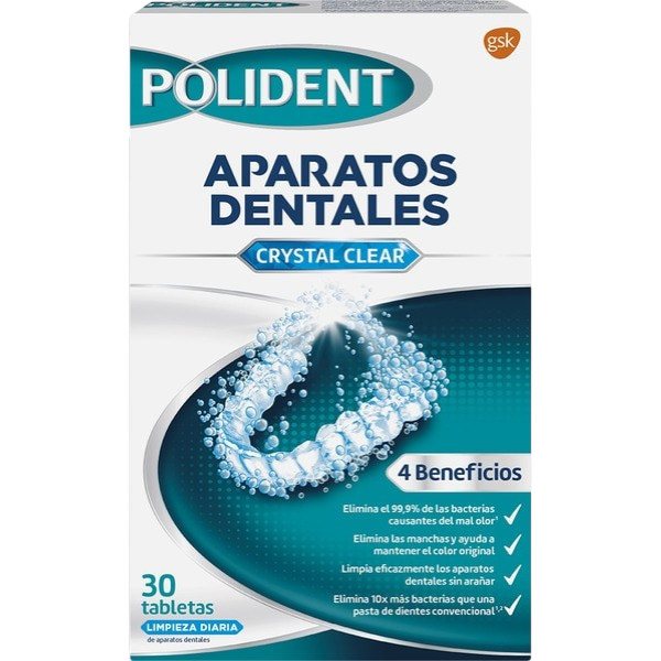POLIDENT TABLETAS APARATOS DENTALES 30U