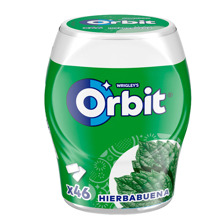 ORBIT HIERBABUENA CHICLE BOTE 46U 64G