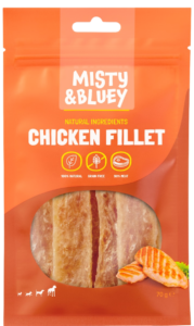 MISTY & BLUEY SNACK ADULTO FILETES POLLO 300G