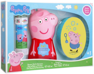 PEPPA PIG SET GEL ESPONJA Y BURBUJAS 3P