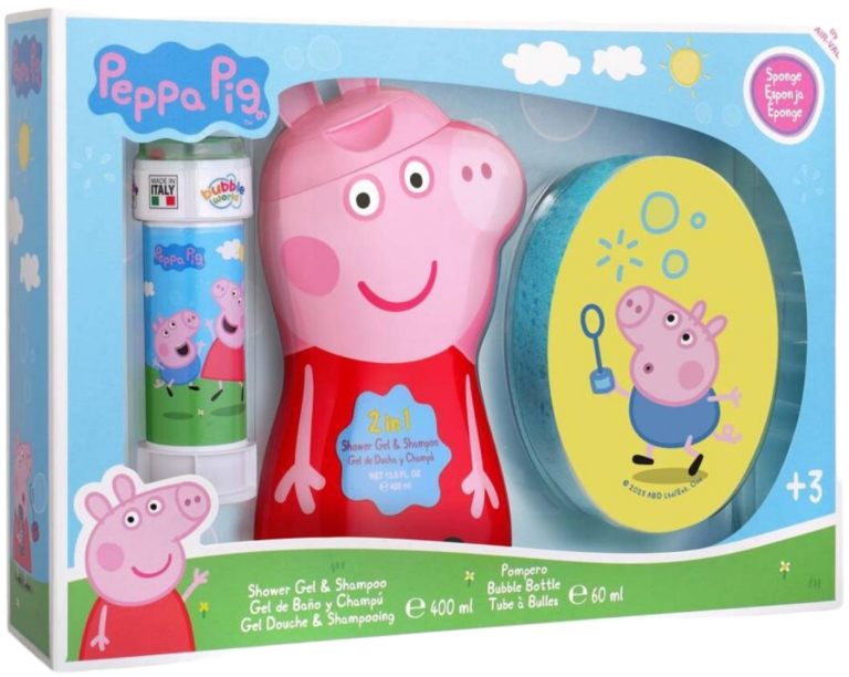 PEPPA PIG SET GEL ESPONJA Y BURBUJAS 3P