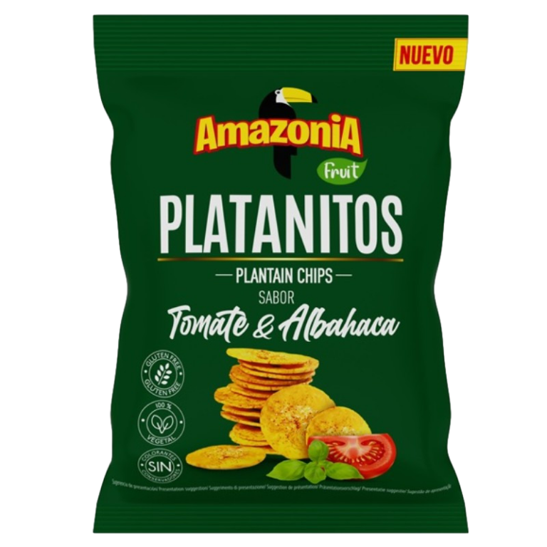 AMAZONIA PLATANITOS TOMATE ALBAHACA 75G