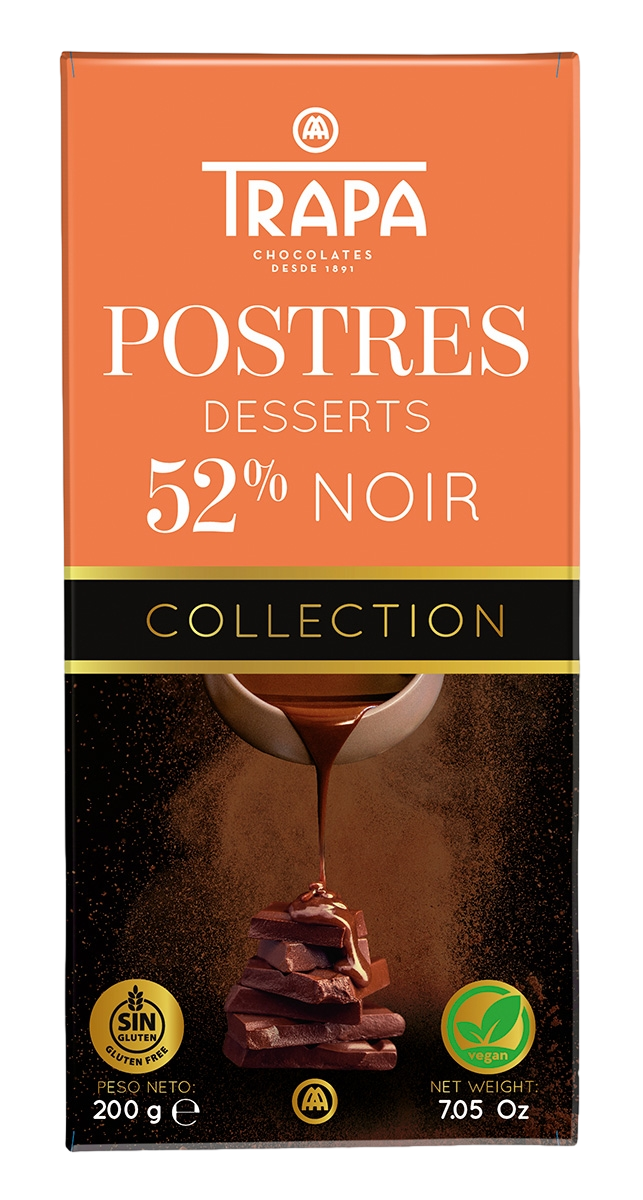 TRAPA POSTRES 52% NEGRO 200G