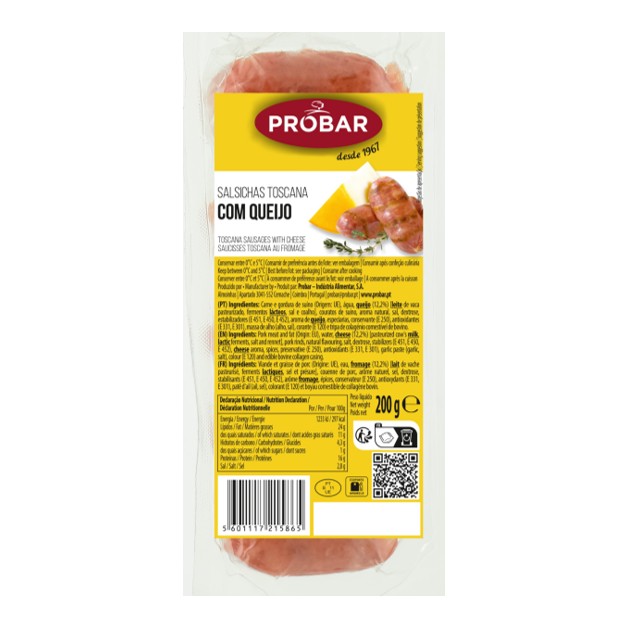 PROBAR SALSICHA TOSCANA COM QUEIJO 200G