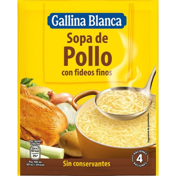 GALLINA BLANCA SOPA POLLO CON FIDEOS 71G