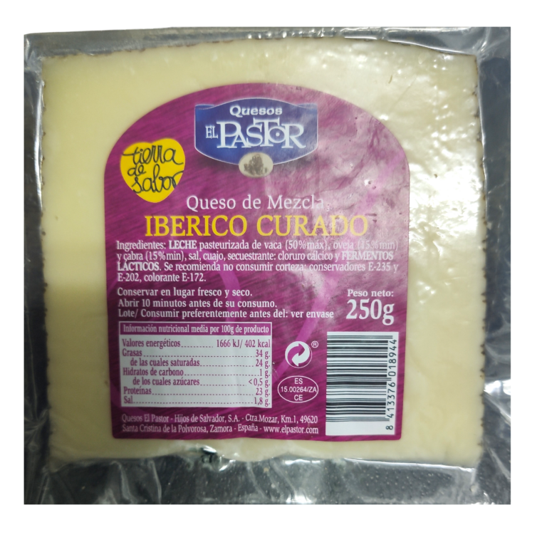 EL PASTOR CUNA QUESO CURADO IBERICO 150