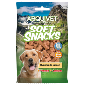 ARQUIVET SOFT SNACKS HUESITO POLLO/SALMÓN 100G