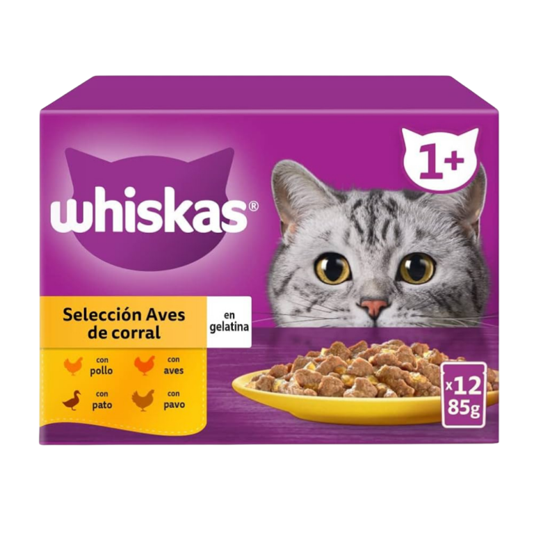 WHISKAS AVES EN GELATINA 12X85G