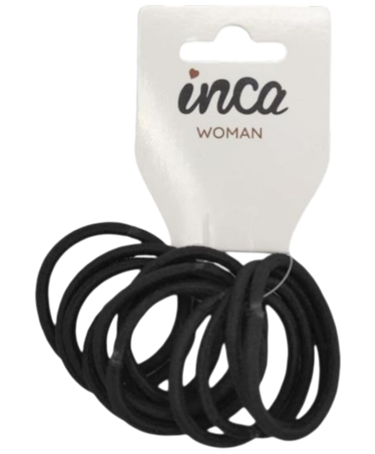 INCA PACK 12 GOMAS DE PELO NEGRAS