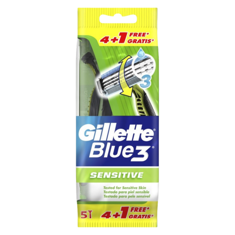 GILLETTE BLUE 3 SENSITIVE MAQ DES 4+1U