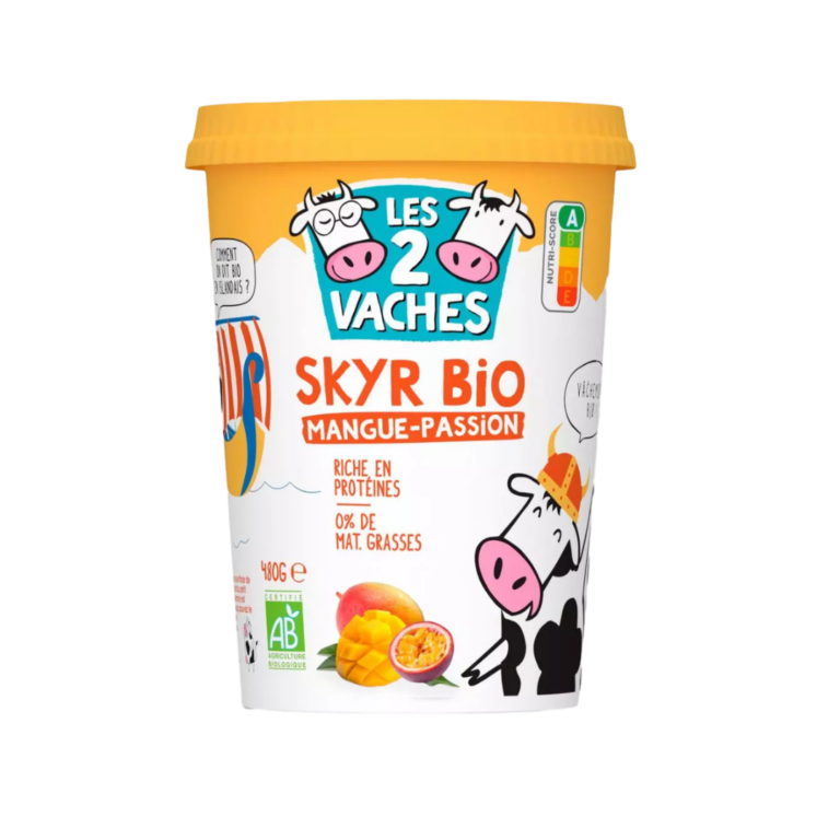 LES 2 VACHES SKYR BIO MANGUE PASSION 480G