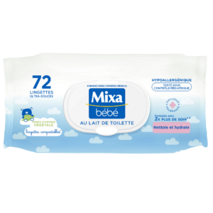 MIXA BEBE LINGETTES LAIT TOILETTE 72U