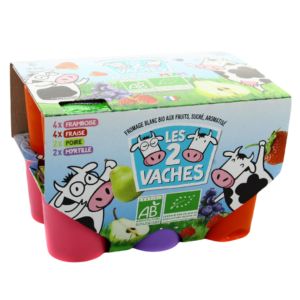 LES 2 VACHES PETIT SUISSE FRUIT BIO 12X50G
