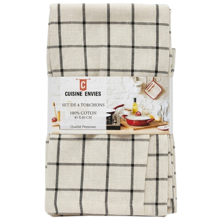CUISINE ENVIES TORCHONS COTON 4U 45X60CM