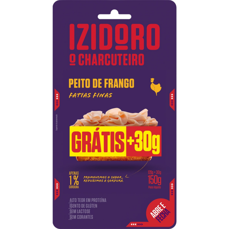 IZIDORO FIAMBRE PEITO DE FRANGO FAT FINAS 120G+30G
