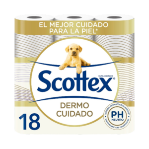 SCOTTEX PAPEL HIGIÉNICO DERMO 3 CAPAS 18 ROLLOS