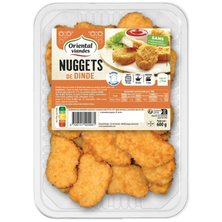 ORIENTAL VIANDES NUGGET DINDE HALAL 600G