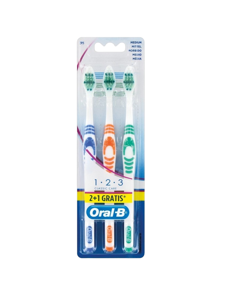 ORAL-B CEPILLO CLASSIC CARE 1-2-3 M 2+1U