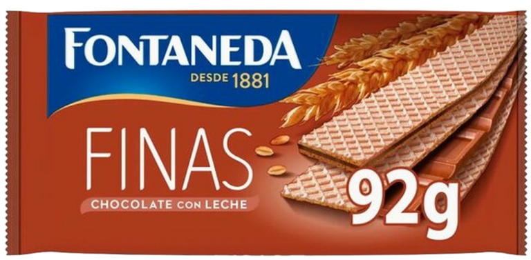 FONTANEDA BARQUILLO FINO CHOCO LECHE 92G